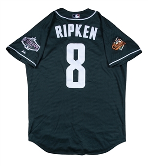 2001 Cal Ripken Jr. Pre Game Used & Photo Matched American League All-Star Warm Up Jersey - Photo Matched To 7/9/01 - Cals Final All-Star Game (Sports Investors & Ripken LOA)